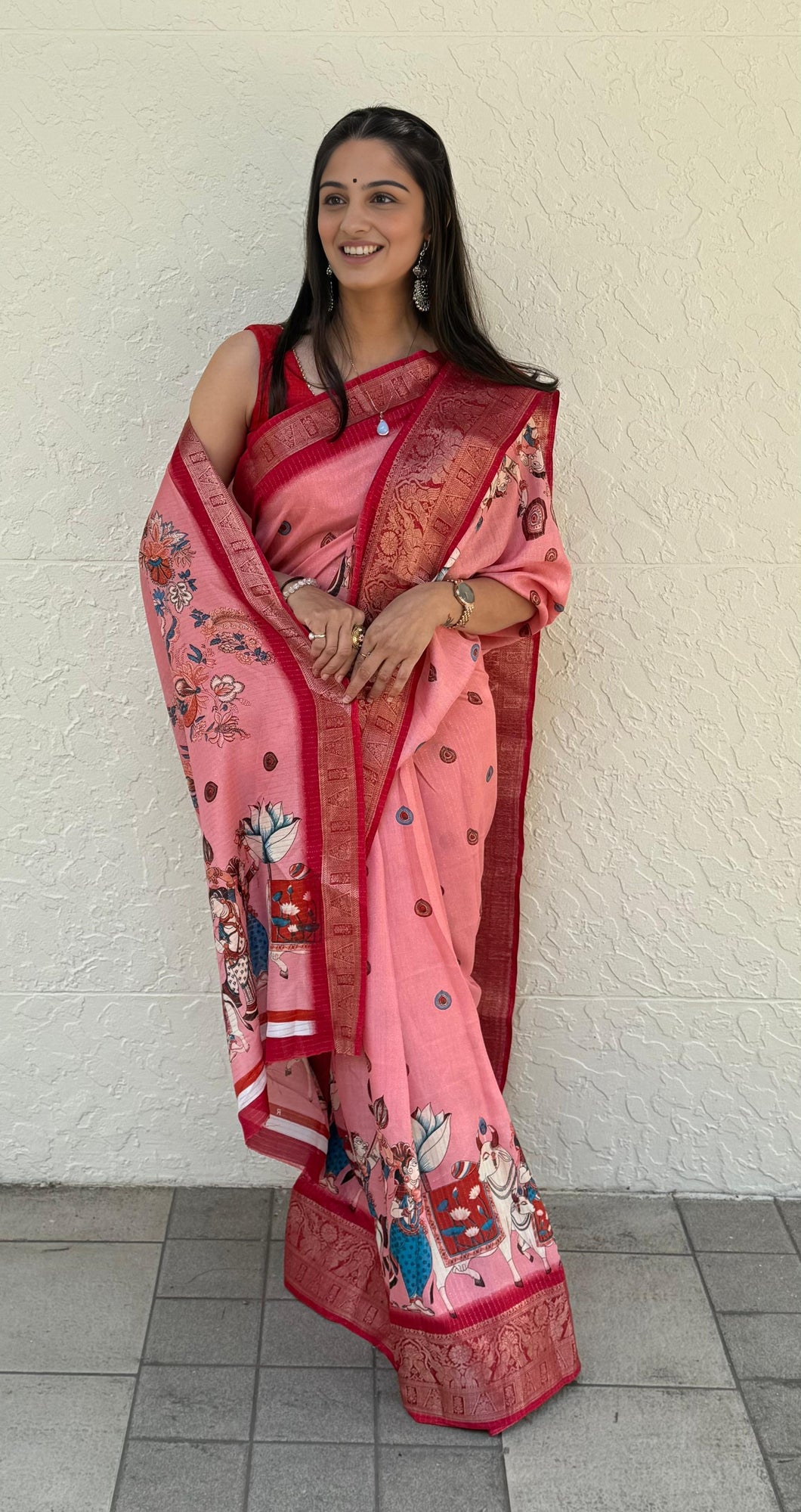 soft dola silk saree with all over zari lining and jacquard border . - Saree