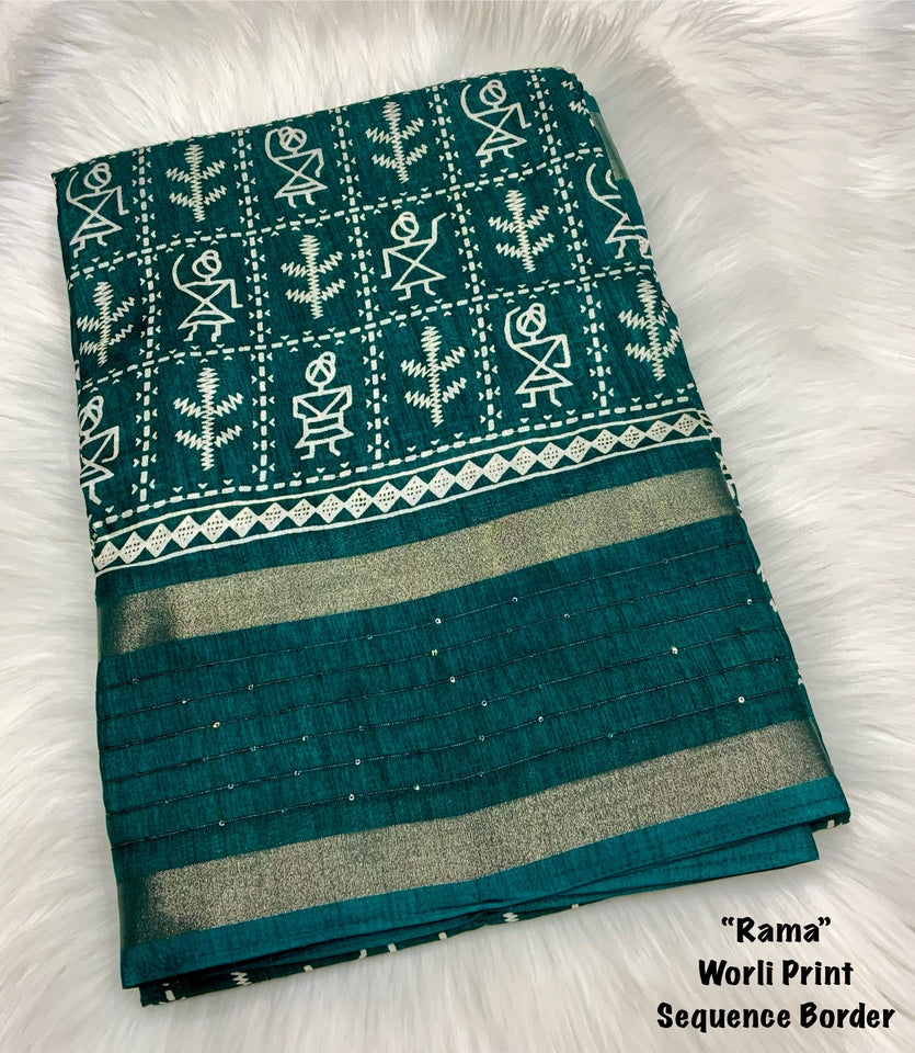 Dola Sequence Worli Chex Saree