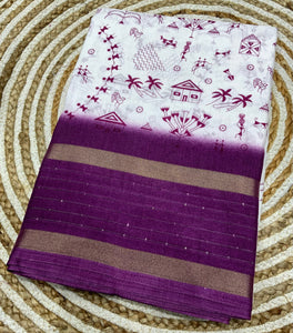 Dola Silk Worli Sequence Border Saree