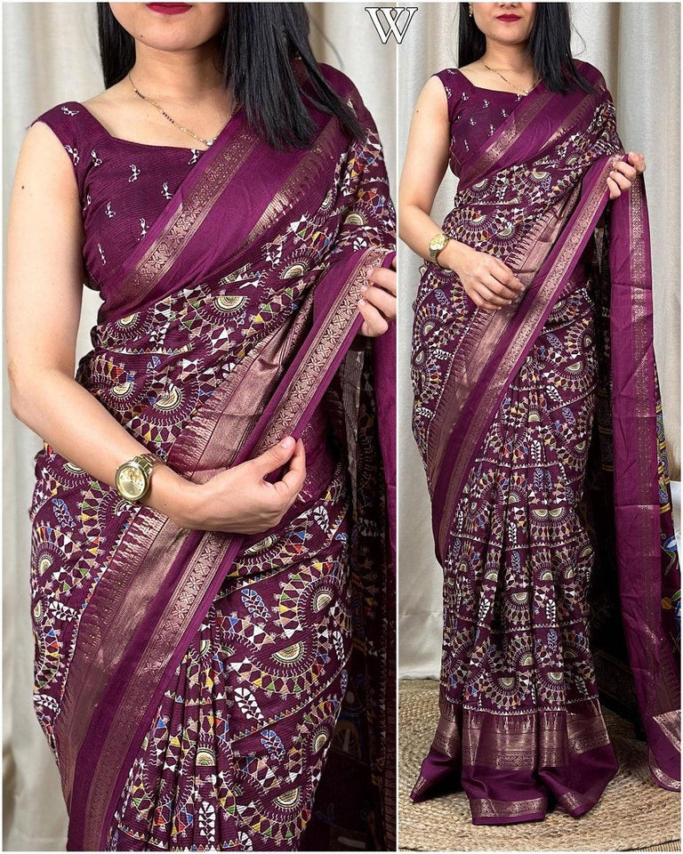 SOFT COTTON DENT SAREE - Saree.IN - Saree