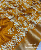 COTTON CRAPE SAREE WITH SEQUENCE WORK