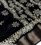 COTTON CRAPE SAREE WITH SEQUENCE WORK