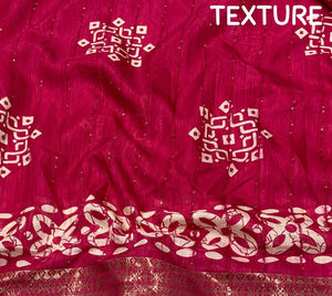 COTTON CRAPE SAREE WITH SEQUENCE WORK