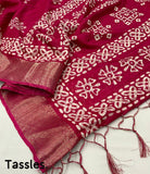 COTTON CRAPE SAREE WITH SEQUENCE WORK