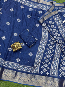 Bunny Crape with self weaving - Saree