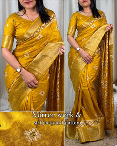 Bunny Crape with self weaving - Saree