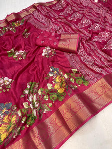 Soft Delta Moss two toned saree with beautiful self jacquard all over and jacquard border - Saree