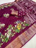 Soft Delta Moss two toned saree with beautiful self jacquard all over and jacquard border - Saree