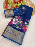 Soft Delta Moss two toned saree with beautiful self jacquard all over and jacquard border