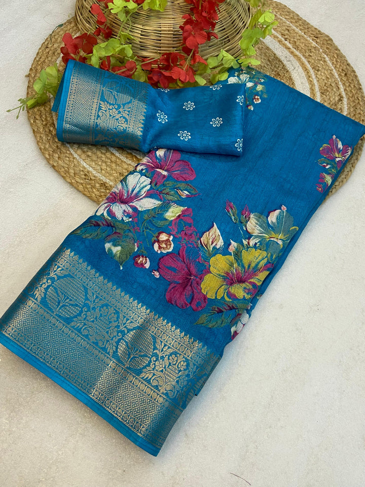 Soft Delta Moss two toned saree with beautiful self jacquard all over and jacquard border