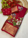 Soft Delta Moss two toned saree with beautiful self jacquard all over and jacquard border