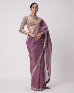 Beautiful all over embroidery sequence georgette saree