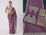 Beautiful all over embroidery sequence georgette saree