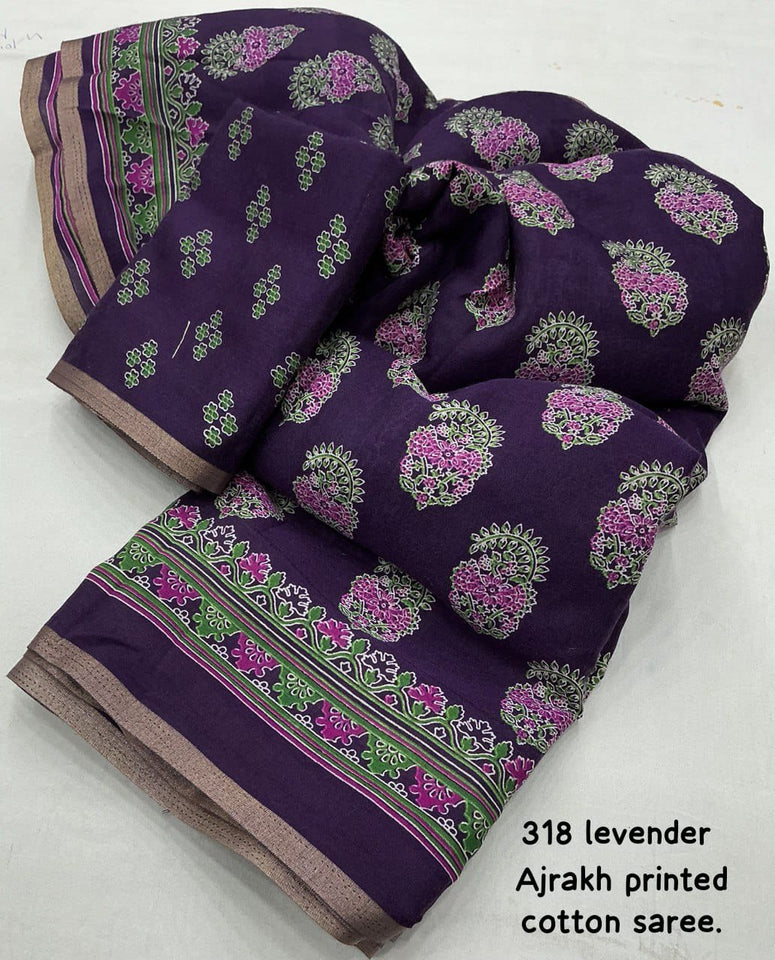 New ajrakh style printed saree