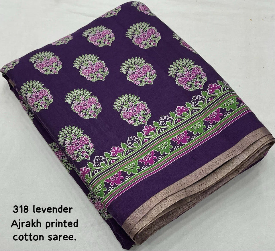 New ajrakh style printed saree