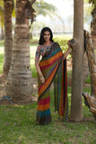 Aruna - 3d | velvet chiffon saree with digital print sequence.