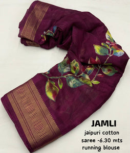 Jaipuri Cotton Rajwadi Print Saree