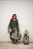 Pure Cotton Kurti with Self Print with Pant and Mulmul Printed Dupatta Set