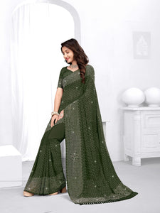 CELIBRITY INSPIRED DIAMOND WORK PARTY WEAR GEORGETTEE SAREE