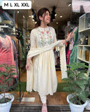 PANCHI | Cotton chikankari embroidered kurta with pants and stall dupatta will make you look the best