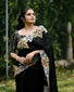 New fancy sartin chiffon emboridary saree.