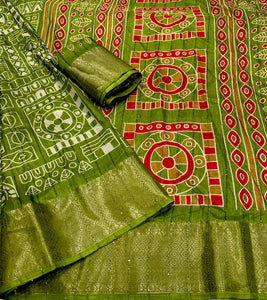 Soft Cotton Crape Saree with woven sequence design all over.