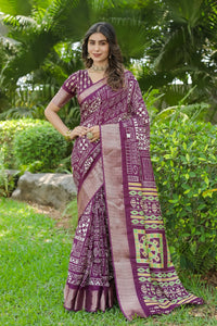 Soft Cotton Crape Saree with woven sequence design all over.