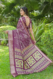 Soft Cotton Crape Saree with woven sequence design all over.