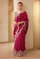 Soft red cherry color vichitra silk saree best for your any occasion