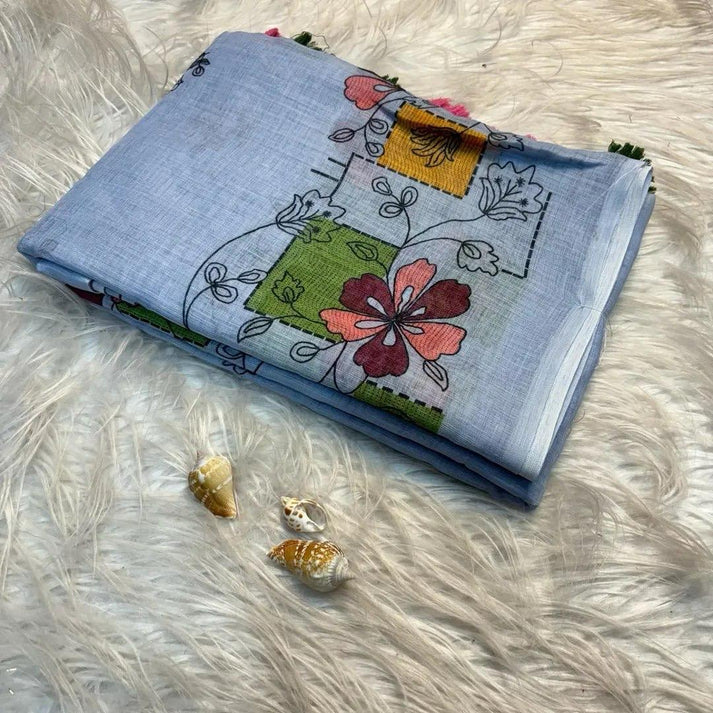 Soft linen cotton Batik design saree