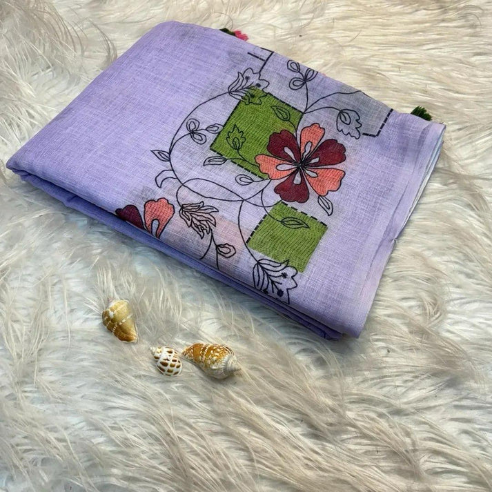 Soft linen cotton Batik design saree