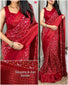 Kalamkari print saree with sequin & zari boder with printed blouse - Saree