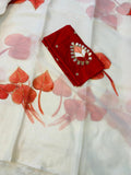 Soft organza saree with fflower print and lining border all over&nbsp - Saree