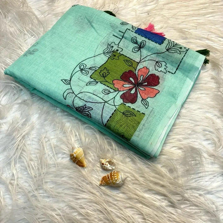 Soft linen cotton Batik design saree